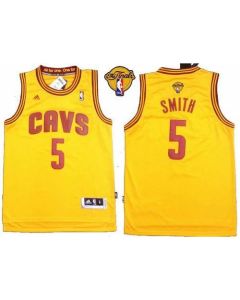 Revolution 30 Cavaliers #5 J.R. Smith Yellow The Finals Patch Stitched NBA Jersey