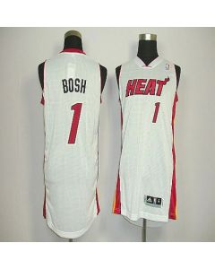 Revolution 30 Heat #1 Chris Bosh White Stitched NBA Jersey