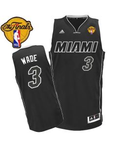 Revolution 30 Heat #3 Dwyane Wade Black/White Finals Patch Stitched NBA Jersey