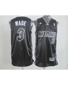 Revolution 30 Heat #3 Dwyane Wade Black/White Stitched NBA Jersey
