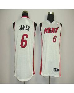 Revolution 30 Heat #6 LeBron James White Stitched NBA Jersey