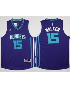 Revolution 30 Hornets #15 Kemba Walker Purple Stitched NBA Jersey