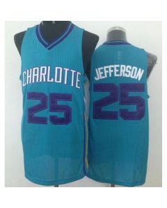 Revolution 30 Hornets #25 Al Jefferson Light Blue Stitched NBA Jersey
