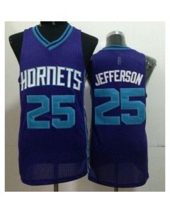 Revolution 30 Hornets #25 Al Jefferson Purple Stitched NBA Jersey