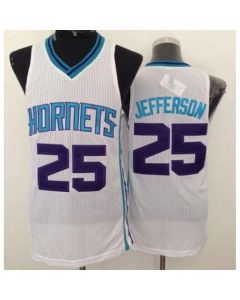 Revolution 30 Hornets #25 Al Jefferson White Stitched NBA Jersey