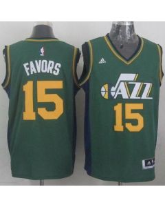 Revolution 30 Jazz #15 Derrick Favors Green Stitched NBA Jersey