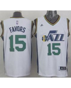 Revolution 30 Jazz #15 Derrick Favors White Stitched NBA Jersey