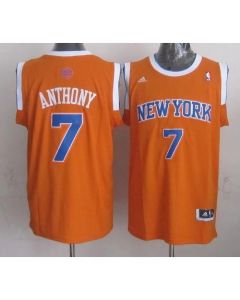 Revolution 30 Knicks #7 Carmelo Anthony New Orange Alternate Stitched NBA Jersey