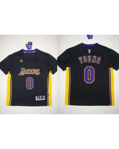 Revolution 30 Lakers #0 Nick Young Black(Purple NO.) Stitched NBA Jersey