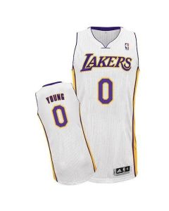 Revolution 30 Lakers #0 Nick Young White Stitched NBA Jersey