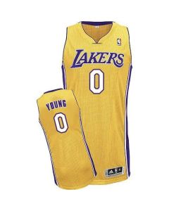 Revolution 30 Lakers #0 Nick Young Yellow Stitched NBA Jersey