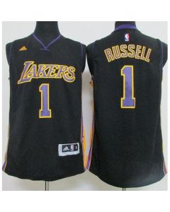 Revolution 30 Lakers #1 D'Angelo Russell Black(Purple NO.) Hollywood Nights Stitched NBA Jersey