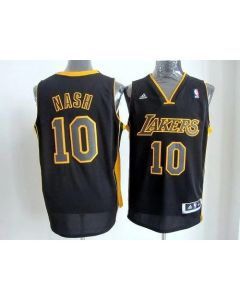 Revolution 30 Lakers #10 Steve Nash Black(Gold NO.) Stitched NBA Jersey