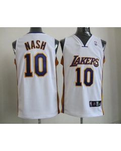 Revolution 30 Lakers #10 Steve Nash White Stitched NBA Jersey
