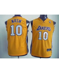 Revolution 30 Lakers #10 Steve Nash Yellow Stitched Youth NBA Jersey