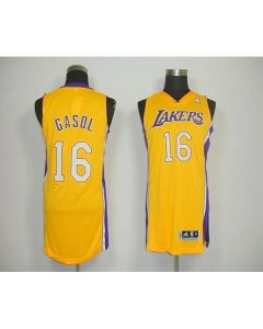 Revolution 30 Lakers #16 Pau Gasol Yellow Stitched NBA Jersey