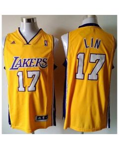 Revolution 30 Lakers #17 Jeremy Lin Gold Home Stitched NBA Jersey