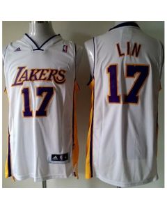 Revolution 30 Lakers #17 Jeremy Lin White Stitched NBA Jersey