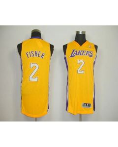 Revolution 30 Lakers #2 Derek Fisher Yellow Stitched NBA Jersey