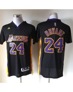Revolution 30 Lakers #24 Kobe Bryant Black(Purple NO.) Stitched NBA Jersey