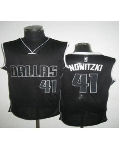 Revolution 30 Mavericks #41 Dirk Nowitzki Black/White Stitched NBA Jersey