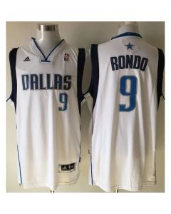 Revolution 30 Mavericks #9 Rajon Rondo White Stitched NBA Jersey