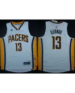 Revolution 30 Pacers #13 Paul George White Stitched NBA Jersey