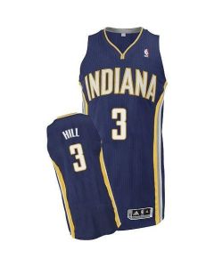 Revolution 30 Pacers #3 George Hill Navy Blue Road Stitched NBA Jersey