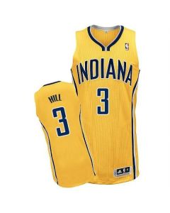 Revolution 30 Pacers #3 George Hill Yellow Home Stitched NBA Jersey