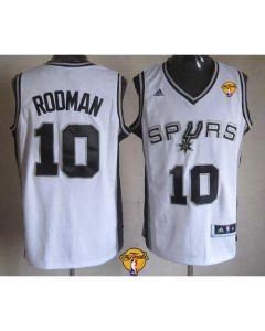 Revolution 30 Spurs #10 Dennis Rodman White Finals Patch Stitched NBA Jersey