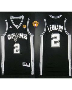 Revolution 30 Spurs #2 Kawhi Leonard Black Finals Patch Stitched NBA Jersey