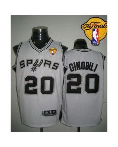Revolution 30 Spurs #20 Manu Ginobili White Finals Patch Stitched NBA Jersey