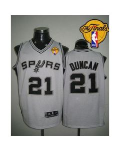 Revolution 30 Spurs #21 Tim Duncan White Finals Patch Stitched NBA Jersey