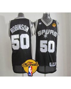 Revolution 30 Spurs #50 David Robinson Black Finals Patch Stitched NBA Jersey