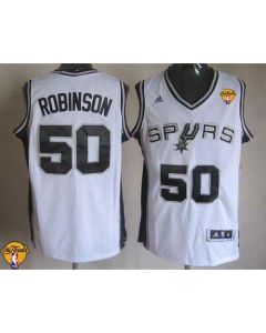 Revolution 30 Spurs #50 David Robinson White Finals Patch Stitched NBA Jersey