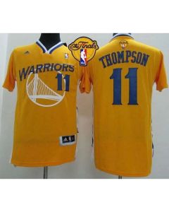 Revolution 30 Warriors #11 Klay Thompson Gold Alternate The Finals Patch Stitched NBA Jersey
