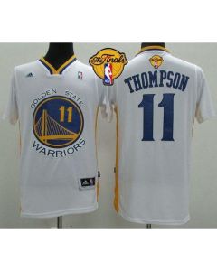 Revolution 30 Warriors #11 Klay Thompson White Alternate The Finals Patch Stitched NBA Jersey