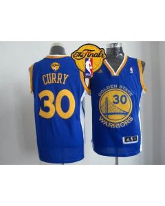 Revolution 30 Warriors #30 Stephen Curry Blue The Finals Patch Stitched NBA Jersey