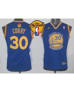 Revolution 30 Warriors #30 Stephen Curry Blue The Finals Patch Stitched Youth NBA Jersey