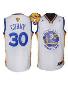 Revolution 30 Warriors #30 Stephen Curry White The Finals Patch Stitched NBA Jersey