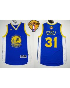 Revolution 30 Warriors #31 Festus Ezeli Blue The Finals Patch Stitched NBA Jersey