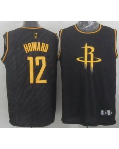 Rockets #12 Dwight Howard Black Precious Metals Fashion Stitched NBA Jersey