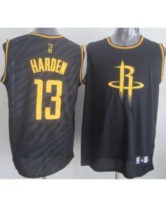 Rockets #13 James Harden Black Precious Metals Fashion Stitched NBA Jersey