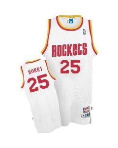 Rockets #25 Robert Horry White Throwback Stitched NBA Jersey