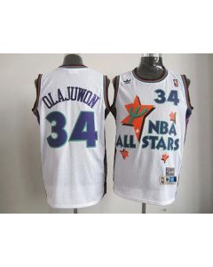 Rockets #34 Hakeem Olajuwon White All Star 1995 Stitched NBA Jersey