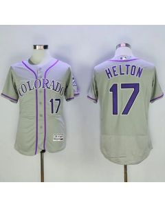 Rockies #17 Todd Helton Grey Flexbase Authentic Collection Stitched MLB Jersey