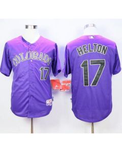 Rockies #17 Todd Helton Purple Cool Base Stitched MLB Jersey