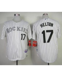 Rockies #17 Todd Helton White Strip Cool Base Stitched MLB Jersey