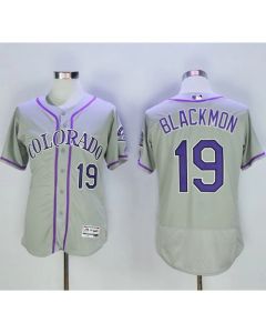 Rockies #19 Charlie Blackmon Grey Flexbase Authentic Collection Stitched MLB Jersey