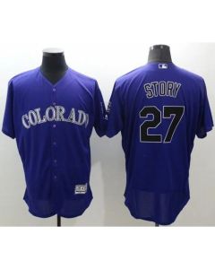 Rockies #27 Trevor Story Purple Flexbase Authentic Collection Stitched MLB Jersey